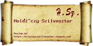 Holéczy Szilveszter névjegykártya